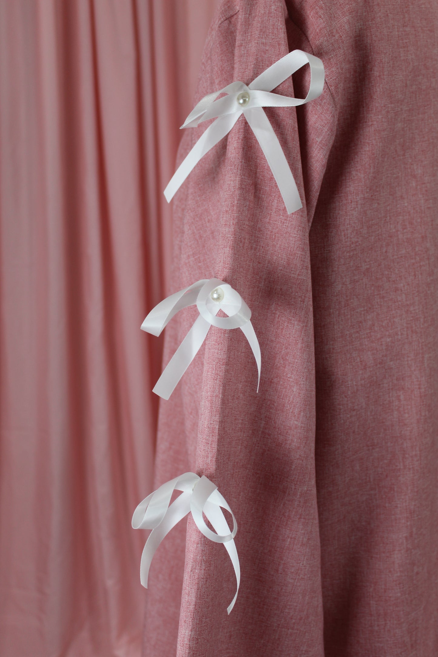 Pink | Sleeve Bow Accent Abaya