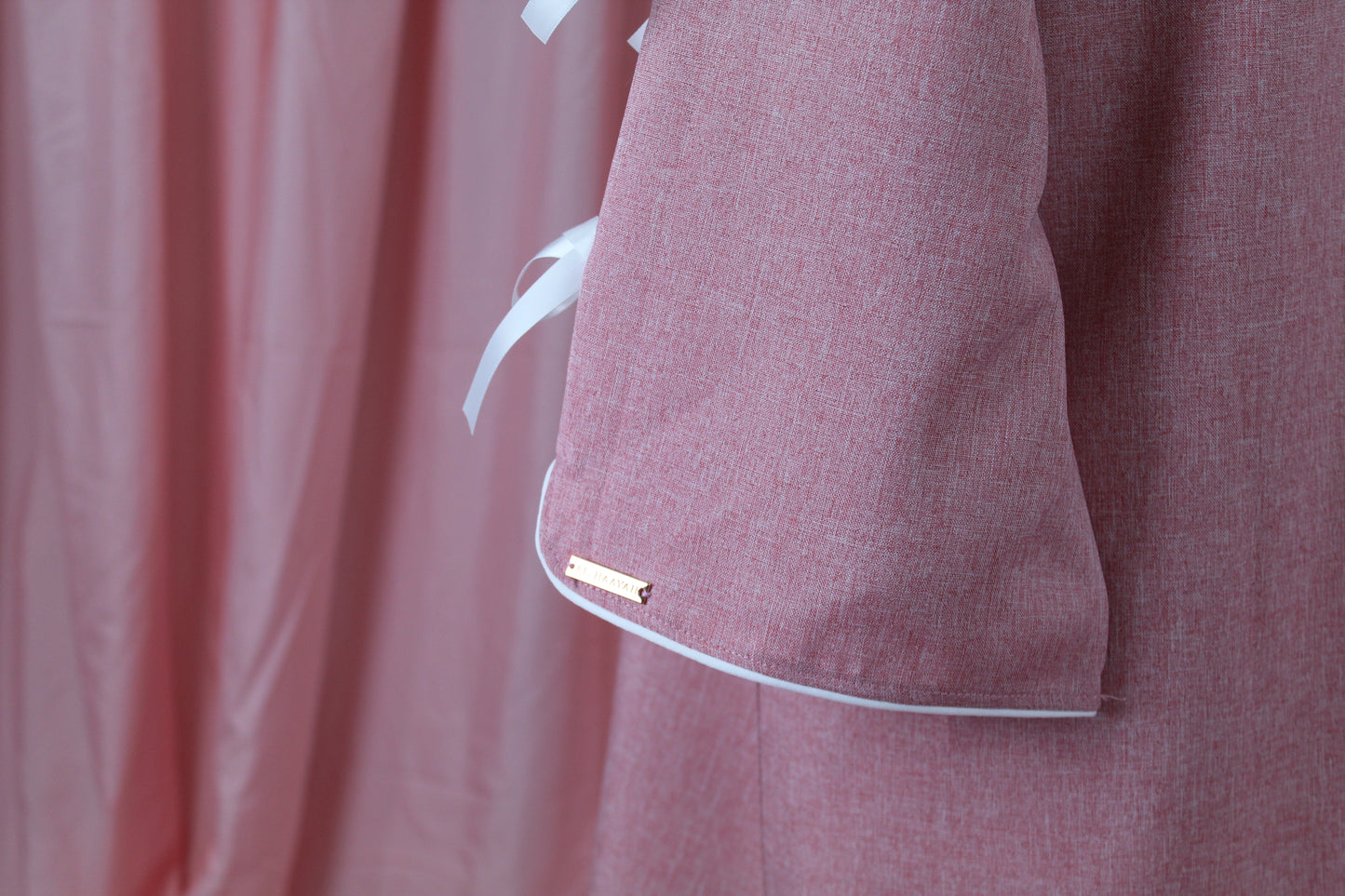 Pink | Sleeve Bow Accent Abaya