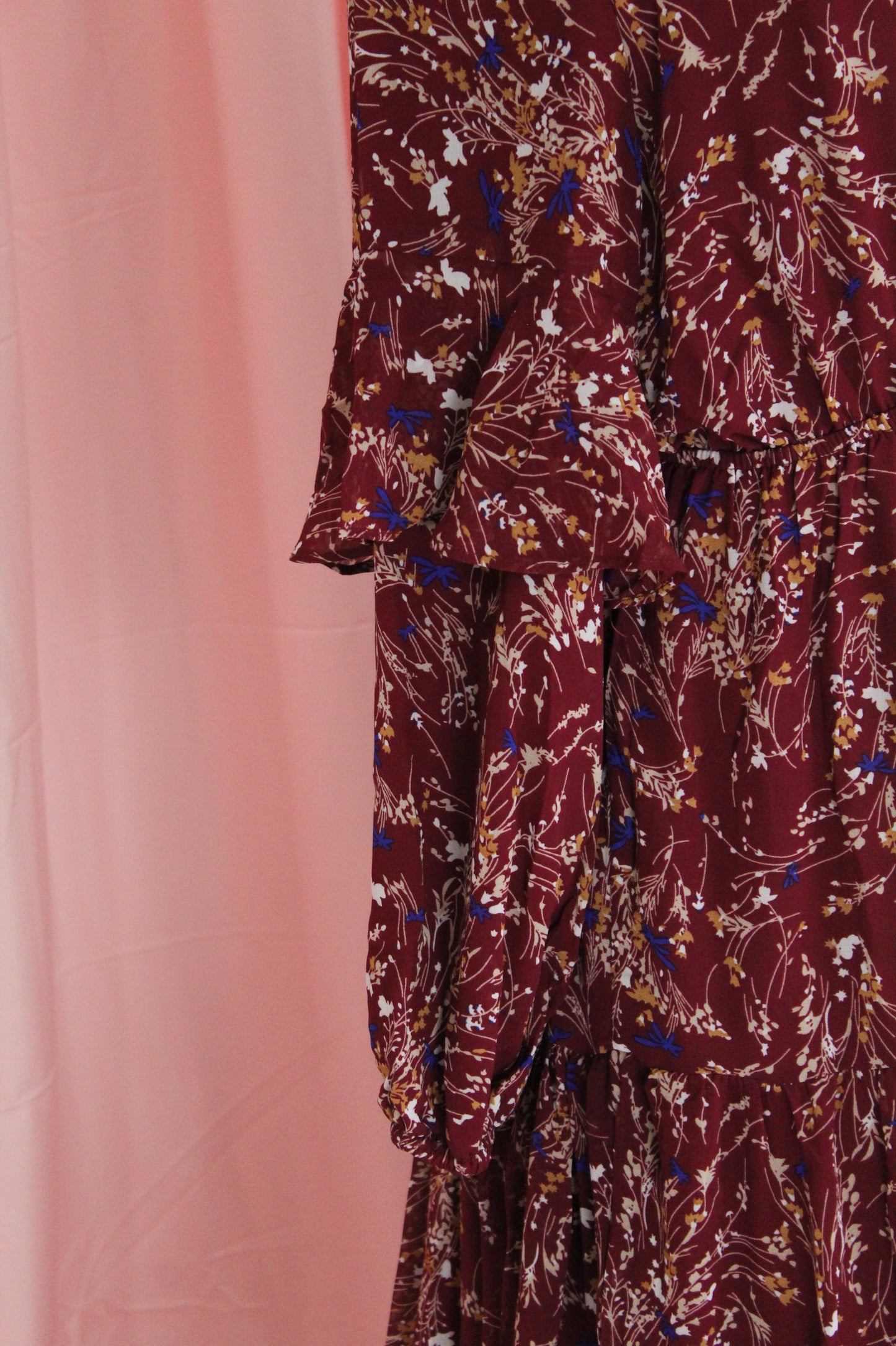 Modest Chiffon Dress | Maroon