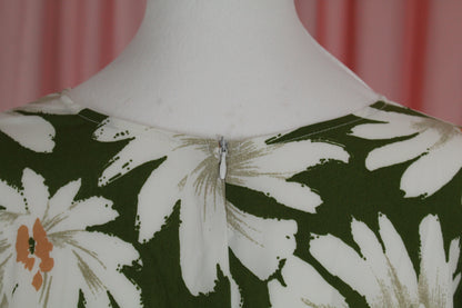 Straight Modest Floral Summer Dress | Green