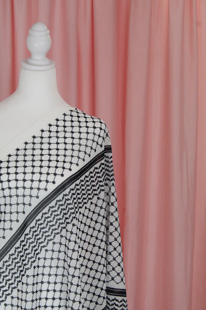 Keffiyah Printed Chiffon Hijab Black | Maroon