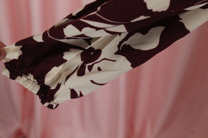 Straight Modest Floral Summer Dress | Maroon