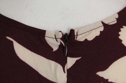 Straight Modest Floral Summer Dress | Maroon