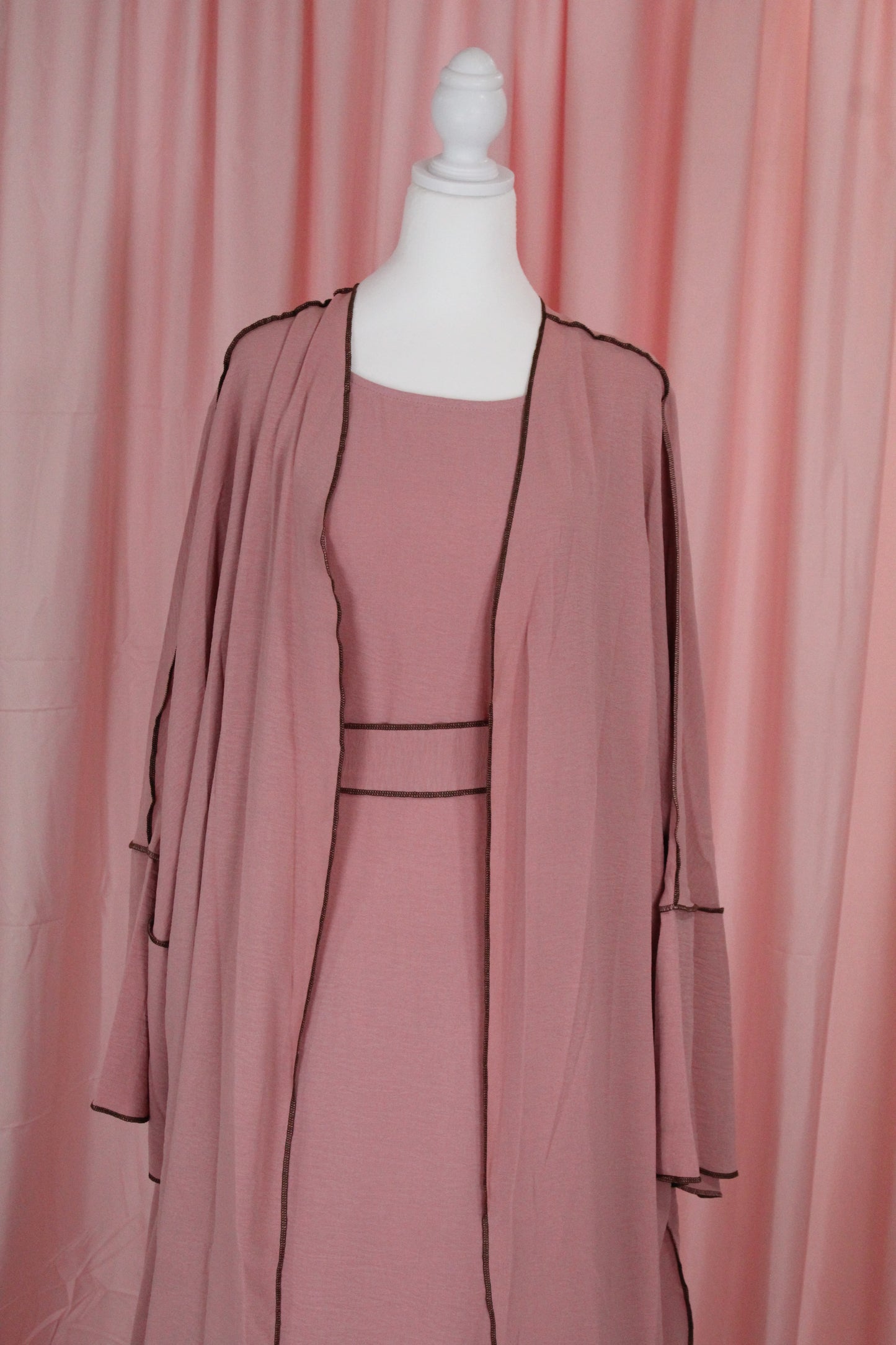4pc Abaya Set Pink | Khaleeji