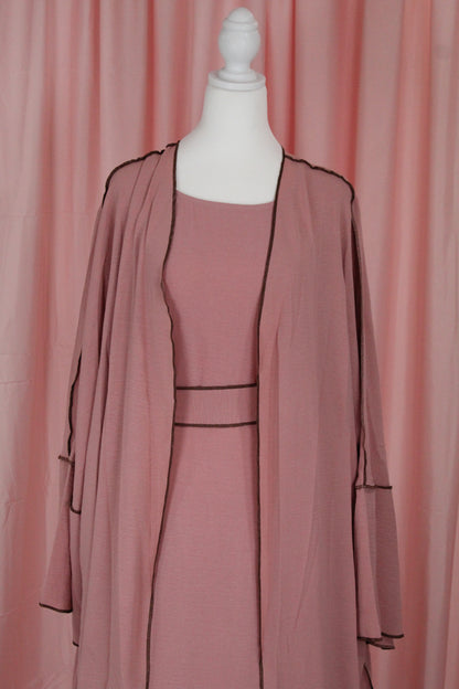 4pc Abaya Set Pink | Khaleeji