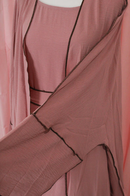 4pc Abaya Set Pink | Khaleeji