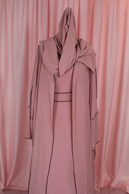 4pc Abaya Set Pink | Khaleeji