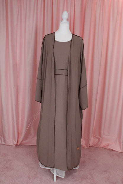 4pc Abaya Set Toupe | Khaleeji