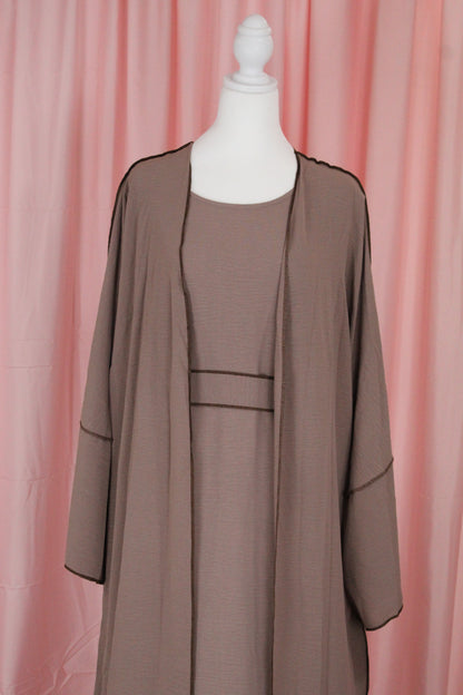 4pc Abaya Set Toupe | Khaleeji