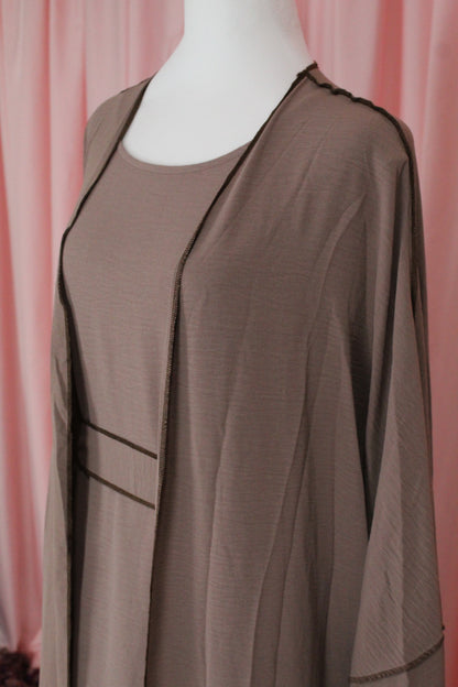 4pc Abaya Set Toupe | Khaleeji
