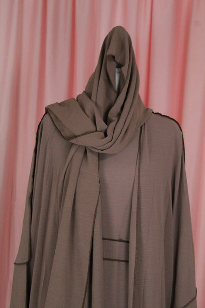 4pc Abaya Set Toupe | Khaleeji