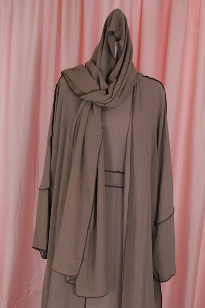 4pc Abaya Set Toupe | Khaleeji