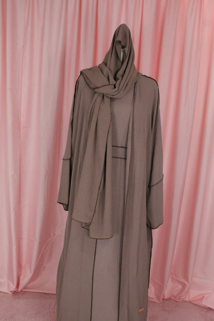 4pc Abaya Set Toupe | Khaleeji