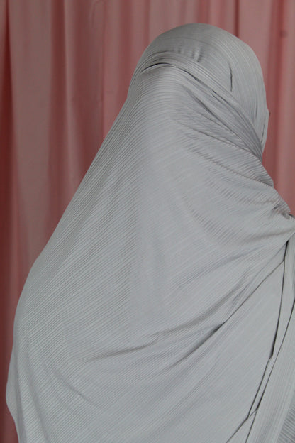 Pleated Jersey Hijab | Grey