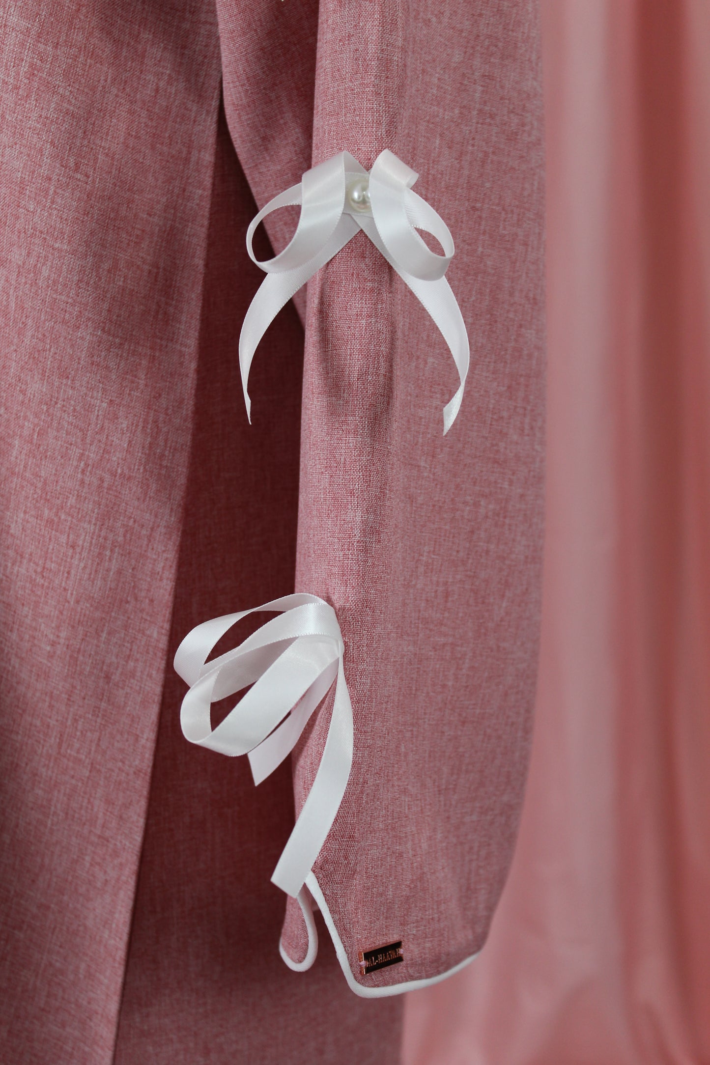 Pink | Sleeve Bow Accent Abaya