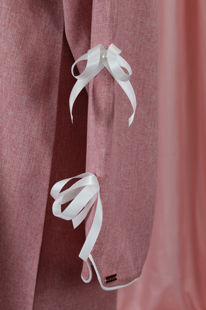 Pink | Sleeve Bow Accent Abaya