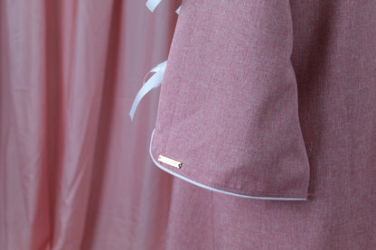 Pink | Sleeve Bow Accent Abaya