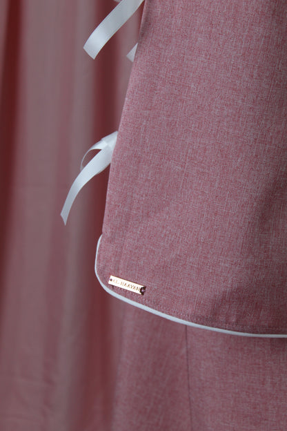 Pink | Sleeve Bow Accent Abaya