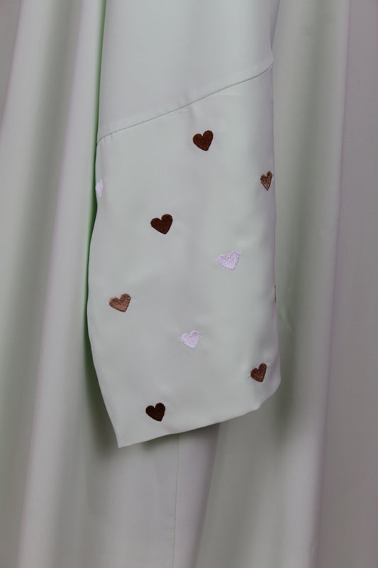 Heart Sleeve Embroidered Abaya