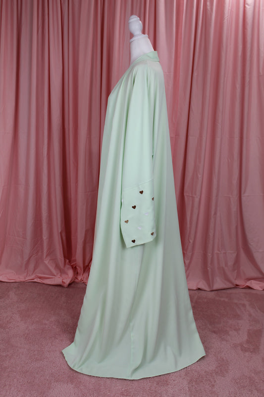 Heart Sleeve Embroidered Abaya
