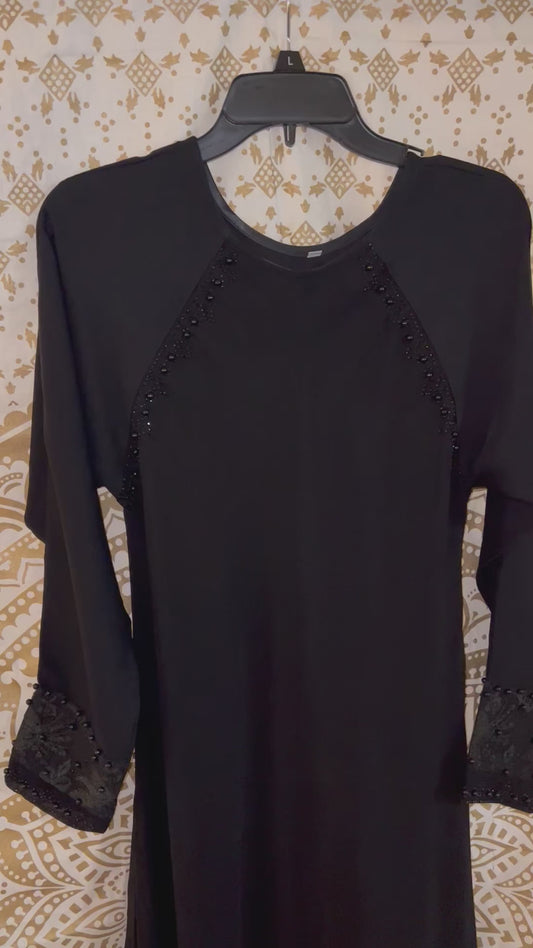 Basic Black Abaya with Pristine Detail | Made in UAE